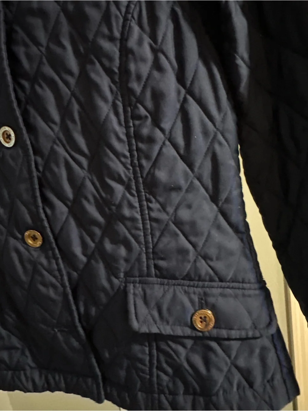 Lilly Pulitzer Navy Quilted ladies small Button-Front Puffer Jacket